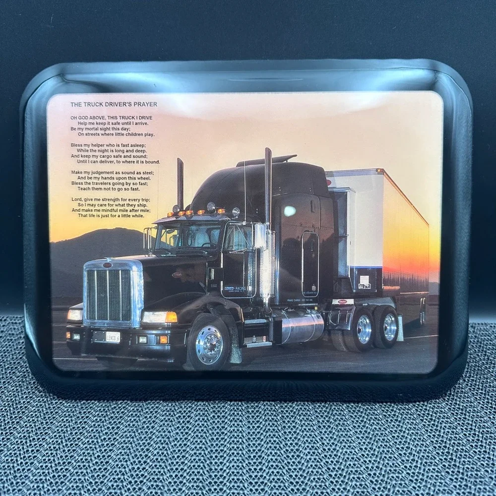 The Truck Drivers Prayer Wall Plaque Peterbilt Semi Truck Decor Vintage Style